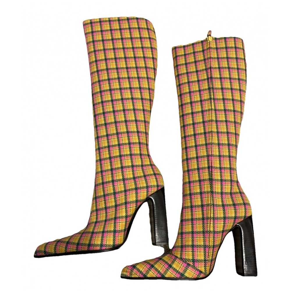 Balenciaga 2018 Plaid Heeled Boots